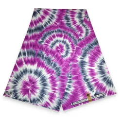 Afrikaanse print stof - Paarse Tie Dye - 100% katoen