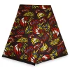 Afrikaanse print stof - Rode Feathers - 100% katoen