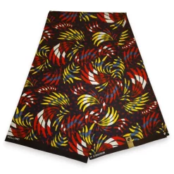 Afrikaanse print stof - Rode Feathers - 100% katoen