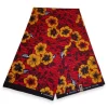 Afrikaanse print stof - Rode Flowers - 100% katoen