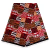 Afrikaanse print stof - Rood Bogolan Mosaic - 100% katoen