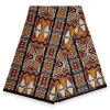 Afrikaanse print stof - Rood en oranje Bogolan Symbols - 100% katoen