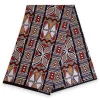 Afrikaanse print stof - Rood en beige Bogolan Symbols - 100% katoen