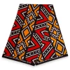 Afrikaanse print stof - Rood en oranje Bogolan - 100% katoen
