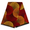 Afrikaanse print stof - Rood en geel Concentric Circle Design - 100% katoen