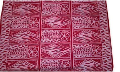 Afrikaanse print stof - Rood Ndop Cameroon - 100% katoen