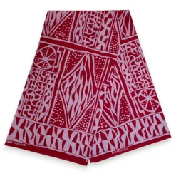 Afrikaanse print stof - Rood Ndop Cameroon - 100% katoen