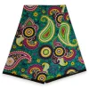 Afrikaanse print stof - Turquoise Paars Paisley - 100% katoen