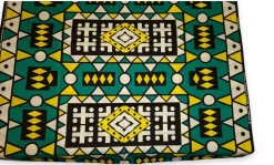 Afrikaanse print stof - Turquoise Gele Samakaka / Samacaca (Angola) - 100% katoen