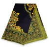Afrikaanse print stof - Zwarte Java Design Dashiki stof- 100% katoen