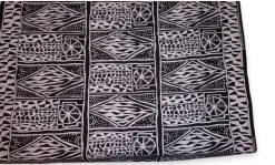 Afrikaanse print stof - Zwart en wit Ndop Cameroon - 100% katoen