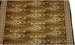 Afrikaanse print stof - Zwart Geel Ndop Cameroon - 100% katoen