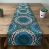 Afrikaanse print tafelloper - Tafelkleed - Blauw en Teal Sacred Circle