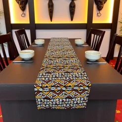 Afrikaanse print tafelloper - Tafelkleed - Bruin Bogolan