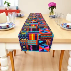 Afrikaanse print tafelloper - Tafelkleed - Paars / Roze Kente