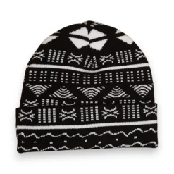 Afrikaanse Print Wintermuts / Beanie - Zwart Wit Bogolan