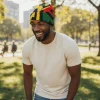 Afrikaanse Print Wintermuts / Beanie - Groen Geel Red Pan Africa