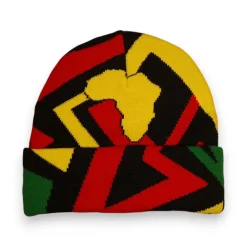 Afrikaanse Print Wintermuts / Beanie - Groen Geel Red Pan Africa