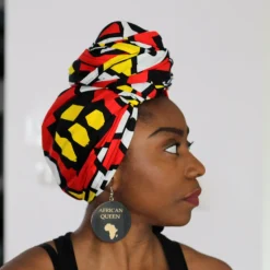 Afrikaanse Rode Samakaka hoofddoek - Angolese Samacaca Headwrap