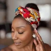 Afrikaanse Rood & Blauw Flowers hoofddoek - headwrap