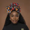 Afrikaanse Rood en oranje Bogolan hoofddoek - headwrap