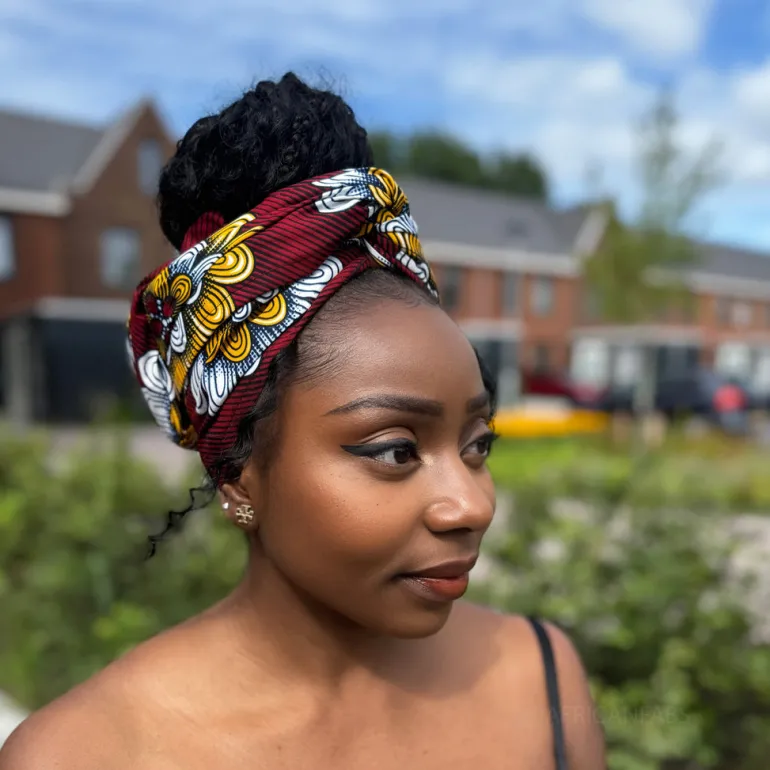 Afrikaanse Rood Fleur hoofddoek - headwrap