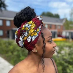 Afrikaanse Rood Fleur hoofddoek - headwrap