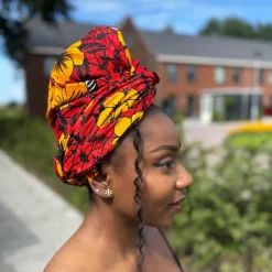 Afrikaanse Rot Flowers hoofddoek - headwrap