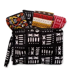 Afrikaanse sokken / Afro socks set BAMABARA met tasje - Set van 4