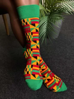 Afrikaanse sokken / Afro socks set AKWAABA met tasje - Set van 5