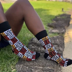 Afrikaanse sokken / Afro socks set NKEM met tasje - Set van 5