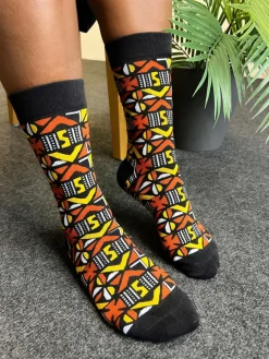Afrikaanse sokken / Afro socks set UKI met tasje - Set van 5