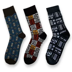 Afrikaanse sokken / Afro sokken / Mud print - Set van 3 paar EKESUGIE