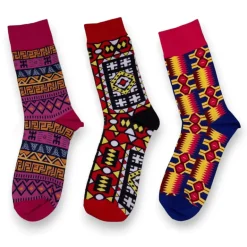 Afrikaanse sokken / Afro sokken / kente / Mud / Samakaka print - Set van 3 paar IHINRON