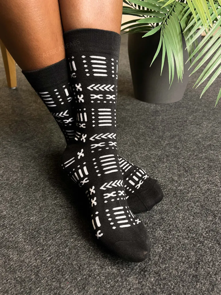 Afrikaanse sokken / Afro sokken / kente / Mud print - Set van 3 paar ENE