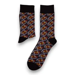 Afrikaanse sokken / Afro sokken / Kente sokken - Kastanjebruine Bogolan