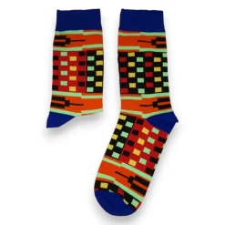 Afrikaanse sokken / Afro sokken / Kente sokken - Blauw multicolor