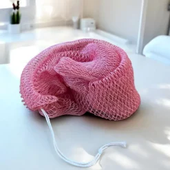 Afrikaanse spons / net sponge - traditionele SAPO spons / scrub spons - Pastelroze