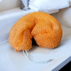 Afrikaanse spons / net sponge - traditionele SAPO spons / scrub spons - Perzik