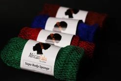 Afrikaanse spons / net sponge - traditionele SAPO spons / scrub spons - Bordeauxrood