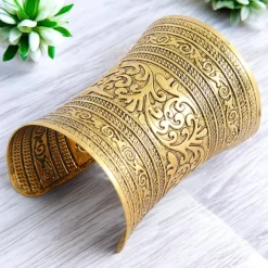 Afrikaanse stijl Bangle armband sieraad - Bloemen - Goud