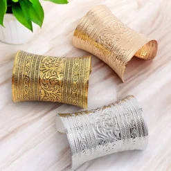 Afrikaanse stijl Bangle armband sieraad - Bloemen - Goud