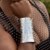 Afrikaanse stijl Bangle armband sieraad - Bloemen - Zilver