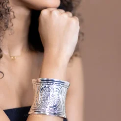 Afrikaanse stijl Bangle armband sieraad - Infinity - Zilver