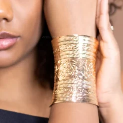 Afrikaanse stijl Bangle armband sieraad - Bloemen - Goud