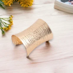 Afrikaanse stijl Bangle armband sieraad - Bloemen - Goud