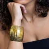 Afrikaanse stijl Bangle armband sieraad - Golft - Goud