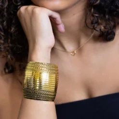 Afrikaanse stijl Bangle armband sieraad - Golft - Goud