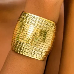 Afrikaanse stijl Bangle armband sieraad - Golft - Goud