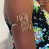 Afrikaanse stijl bovenarm Bangle armband sieraad - Square - Goud